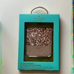 kate spade Pink Glitter Sparkle Sticker Phone Pocket